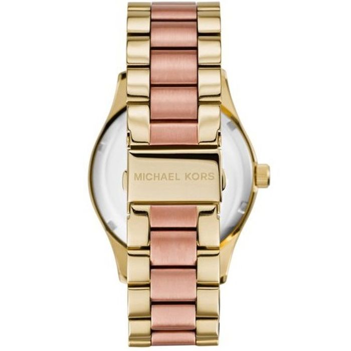 Michael Kors Layton Rose Gold Dial Gold Stainless Steel Strap Watch for Women - MK6476