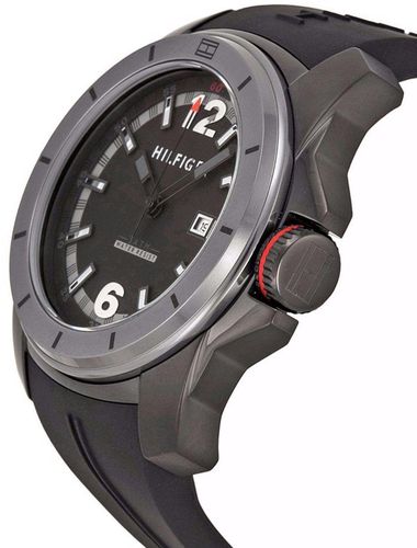 Tommy Hilfiger Windsurf Black Dial Black Rubber Strap Watch for Men- 1791114