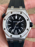 Audemars Piguet Royal Oak Offshore Diver Black Dial Black Rubber Strap Watch for Men - 15710ST.OO.A002CA.01