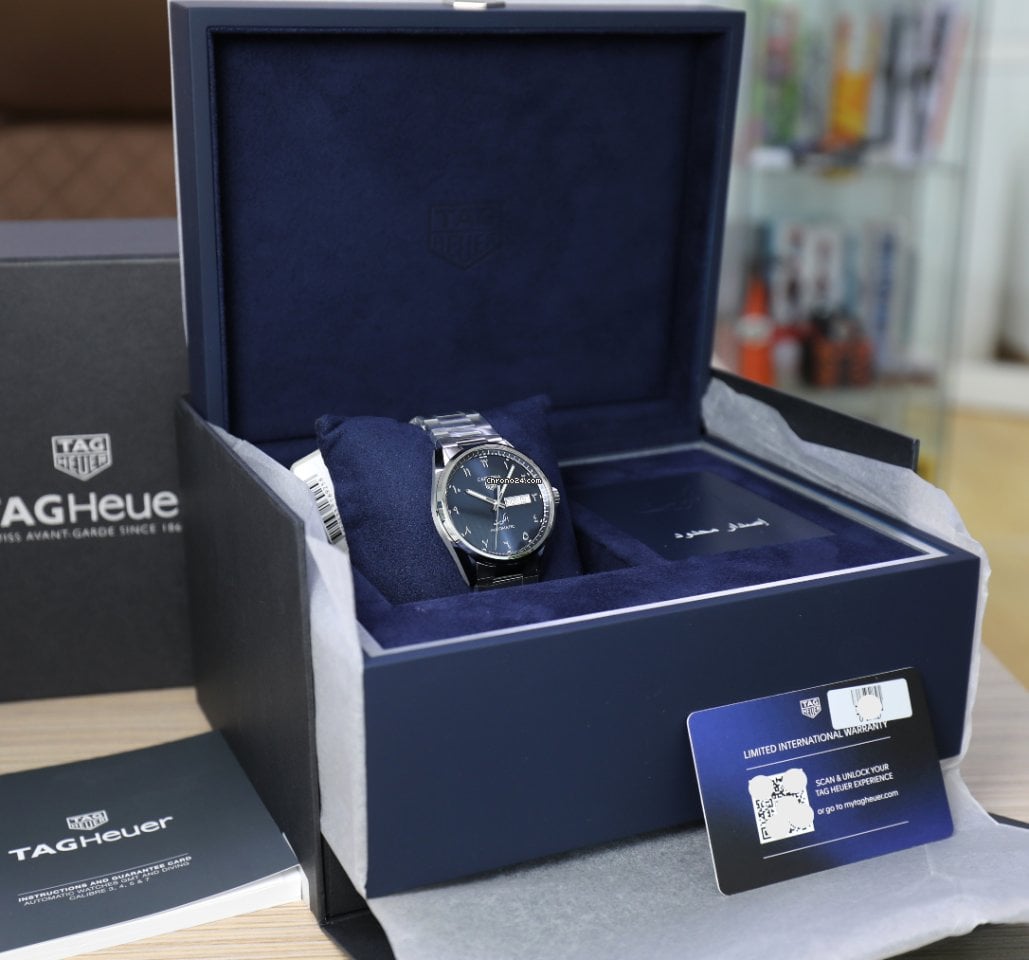 Tag Heuer Carrera Automatic Blue Dial Silver Steel Strap Watch for Men - WBN2016.BA0640