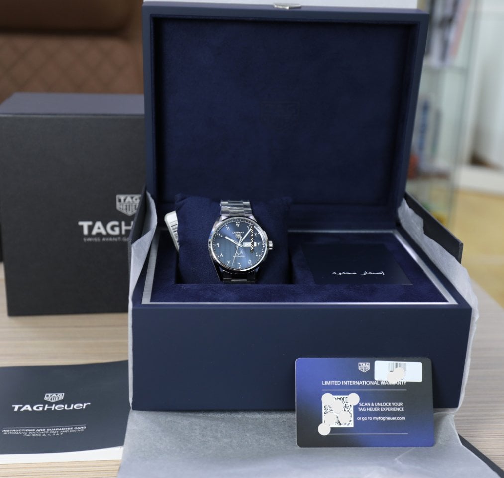 Tag Heuer Carrera Automatic Blue Dial Silver Steel Strap Watch for Men - WBN2016.BA0640