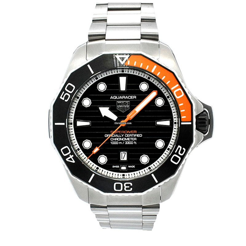 Tag Heuer Aquaracer Professional 1000 Superdiver Automatic Black Dial Silver Steel Strap Watch for Men - WBP5A8A.BF0619