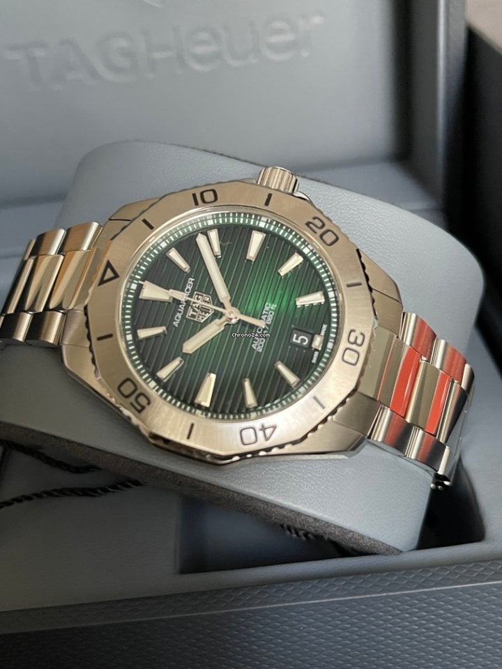 Tag Heuer Aquaracer Professional 200 Automatic Green Dial Silver Steel Strap Watch for Men - WBP2115.BA0627