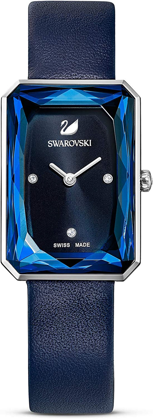 Swarovski Uptown Crystal Blue Dial Blue Leather Strap Watch for Women - 5547713