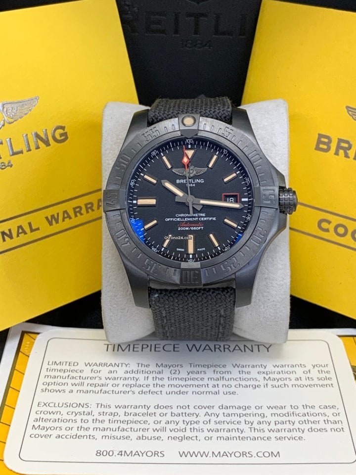 Breitling Avenger Blackbird 44mm Black Dial Black Nylon Strap Watch for Men - V1731110/BD74/109W/M20BASA.1