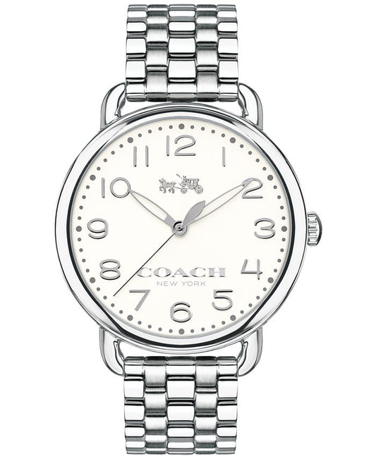 Coach Delancey Classic White Dial Silver Steel Strap Watch for Women - 14502260