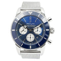 Breitling Superocean Heritage B01 Chronograph 44 Blue Dial Silver Mesh Bracelet Watch for Men - AB0162161C1A1