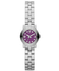 Marc Jacobs Amy Purple Dial Silver Stainless Steel Strap Watch for Women - MBM3228