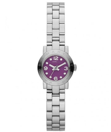 Marc Jacobs Amy Purple Dial Silver Stainless Steel Strap Watch for Women - MBM3228