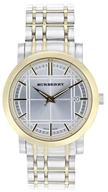 Burberry Heritage White Dial Two Tone Steel Strap Watch for Men - BU1358