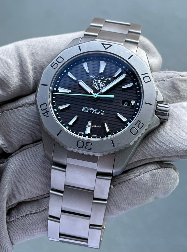 Tag Heuer Aquaracer Professional 200 Solargraph Quartz Black Dial Silver Steel Strap Watch for Men - WBP1180.BF0000