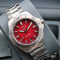 Tag Heuer Aquaracer Professional 200 Automatic Red Dial Silver Steel Strap Watch for Men - WBP2114.BA0627