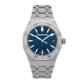 Audemars Piguet Royal Oak 50th Anniversary Diamonds Blue Dial Silver Steel Strap Watch for Men - 15551ST.ZZ.1356ST.02