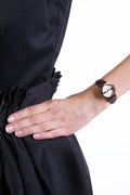 Gucci Interlocking Mother of Pearl Dial Brown Leather Strap Watch For Women - YA133516