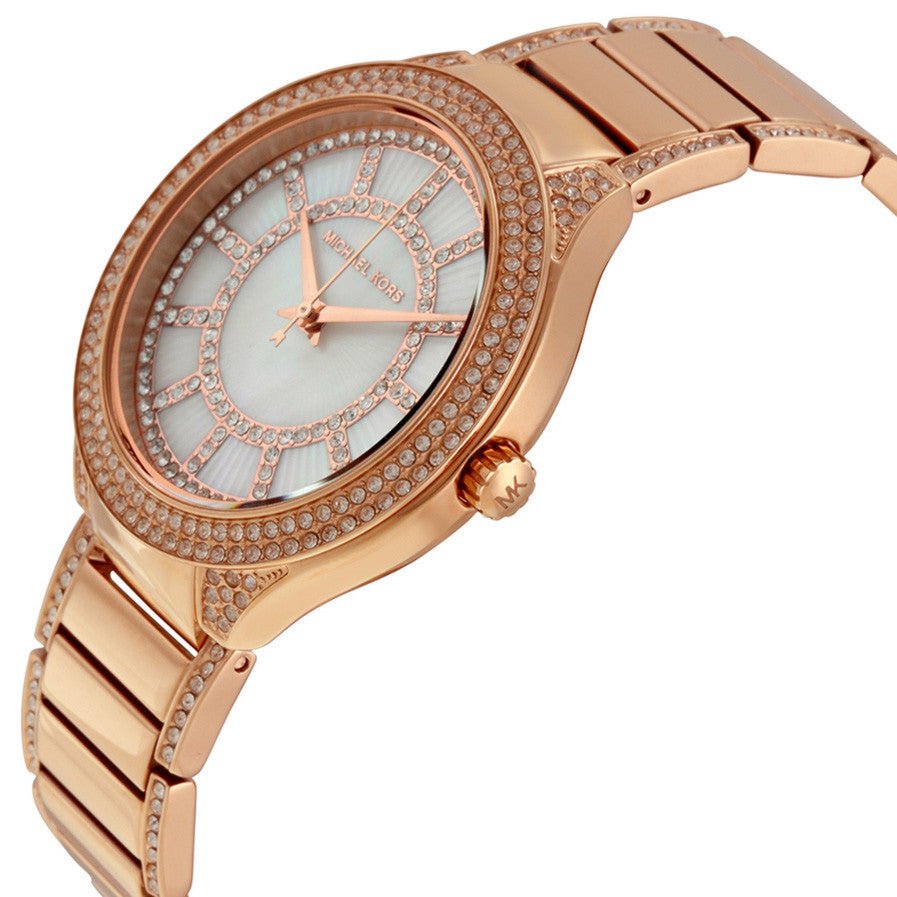 Michael Kors Kerry Mother of Pearl Dial Rose Gold Steel Strap Watch for Women - MK3313