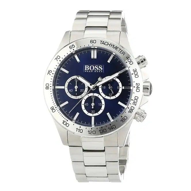 Hugo Boss Ikon Blue Dial Silver Steel Strap Watch for Men - 1512963