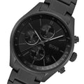 Hugo Boss Grand Prix Chronograph Black Dial Black Steel Strap Watch for Men - 1513676