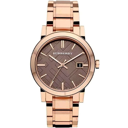 Burberry The City Light Brown Dial Rose Gold Stainless Steel Strap Watch for Women - BU9005