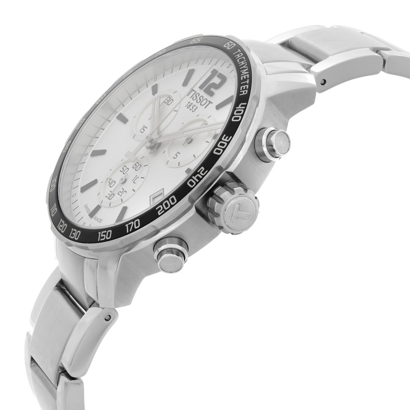 Tissot Quickster Chronograph Silver Dial Watch For Men - T095.417.11.037.00