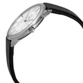 Calvin Klein Minimalist Silver Dial Black Leather Strap Watch for Men - K3M211C6