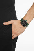 Gucci Dive Quartz Black Dial Green Rubber Strap Watch For Men - YA136310