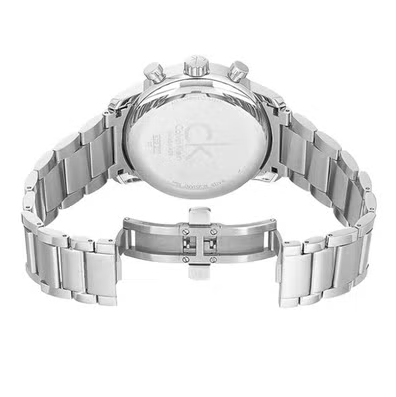 Calvin Klein City Chronograph White Dial Silver Steel Strap Watch for Men - K2G271Z6