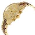 Michael Kors Ritz Gold Dial Two Tone Steel Strap Watch for Women - MK6322