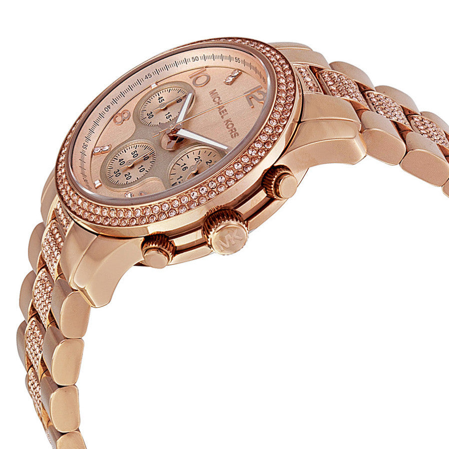 Michael Kors Runway Gold Dial Gold Steel Strap Watch for Women - MK5827