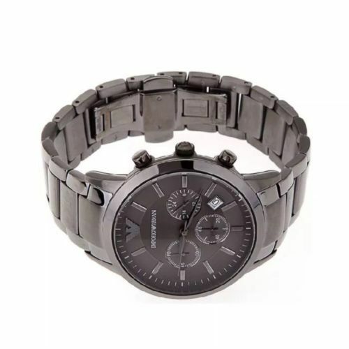 Emporio Armani Classic Chronograph Grey Dial Grey Steel Strap Watch For Men - AR2454