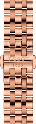 Tissot T Classic Carson Premium Automatic White Dial Rose Gold Steel Strap Watch for Men - T122.407.33.031.00