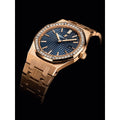 Audemars Piguet Royal Oak Quartz Diamonds Blue Dial Rose Gold Steel Strap Watch for Women - 67651OR.ZZ.1261OR.02