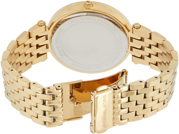 Michael Kors Darci Amber Dial Gold Steel Strap Watch for Women - MK3408