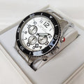 Marc Jacobs Rock Chronograph White Dial Silver Stainless Steel Strap Watch for Men - MBM5027