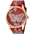 Gucci G Timeless Quartz Red Dial Red Leather Strap Watch For Women - YA1264054