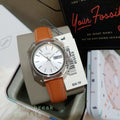 Fossil Candy White Dial Brown Leather Strap Watch for Women - ES3538