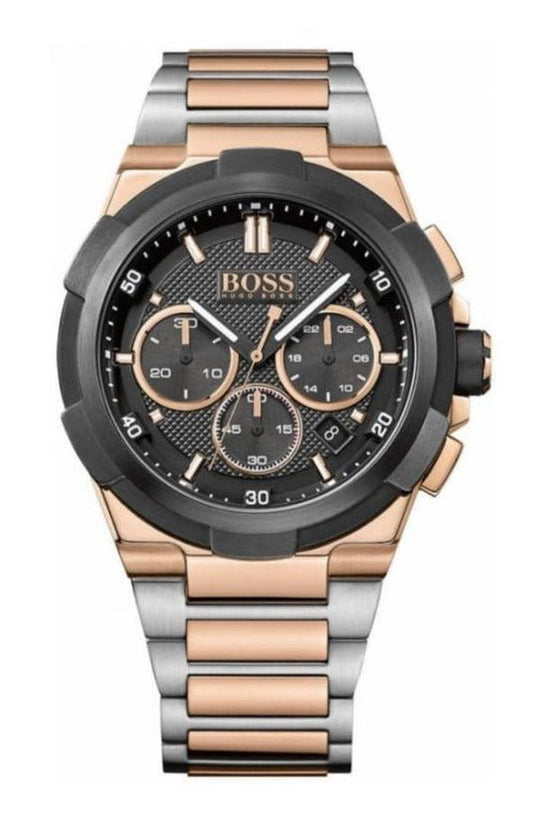 Hugo Boss Supernova Black Dial Two Tone Steel Strap Watch for Men - 1513358