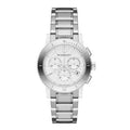 Burberry City Chronograph White Dial Silver Steel Strap Watch For Women - BU9700