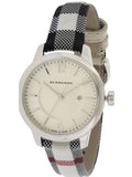 Burberry Classic Silver Dial Horseberry Black Leather Strap Watch for Women - BU10103