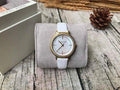 Michael Kors Cinthia Mother of Pearl Dial White Leather Strap Watch for Women - MK2662