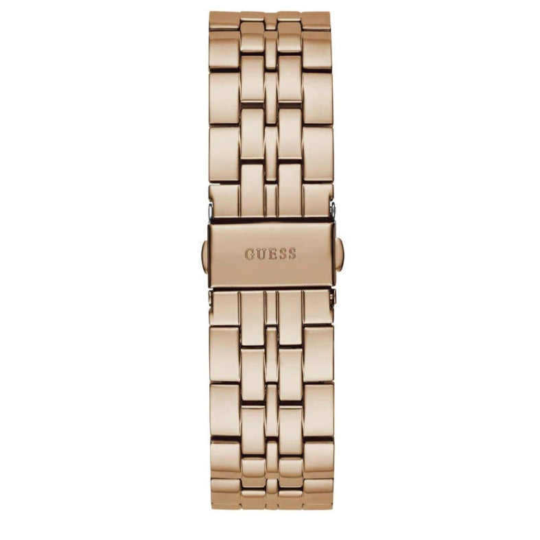 Guess Glitz Multi Function Diamonds Pink Dial Rose Gold Steel Strap Watch for Women - GW0320L6