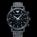 Emporio Armani Luigi Chronograph Black Dial Black Steel Strap Watch For Men - AR11045