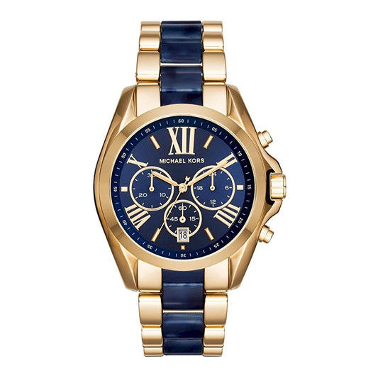 Michael Kors Bradshaw Navy Blue Dial Two Tone Steel Strap Watch for Women - MK6268