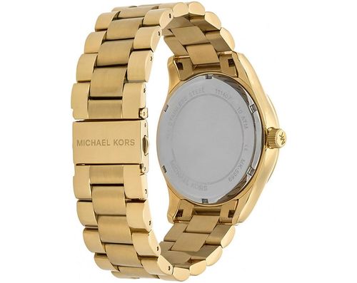 Michael Kors Layton Chronograph Gold Dial Gold Steel Strap Watch for Women - MK5959