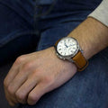 Fossil Grant Chronograph White Dial Brown Leather Strap Watch for Men - FS5060