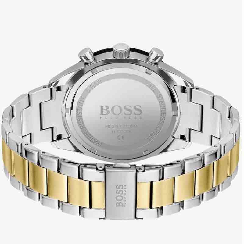 Hugo Boss Santiago Chronograph Green Dial Two Tone Steel Strap Watch for Men - 1513872