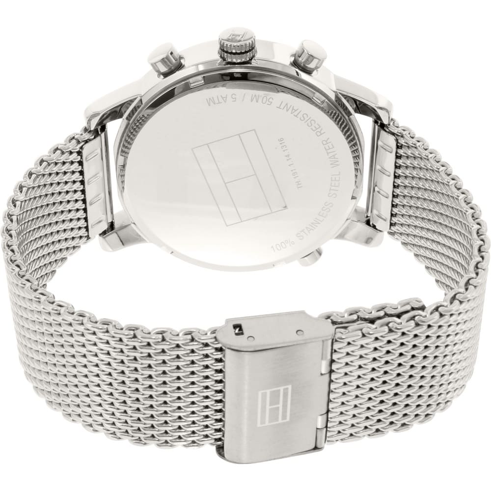 Tommy Hilfiger Harrison Quartz Grey Dial Silver Mesh Bracelet Watch for Men - 1790877