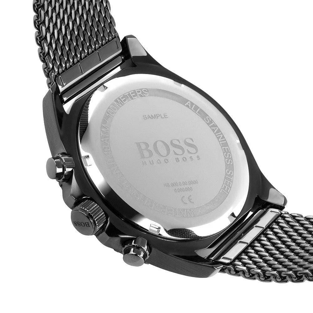 Hugo Boss Ocean Edition Chronograph Blue Dial Black Mesh Bracelet Watch for Men - 1513702