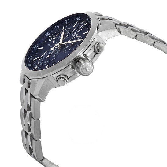 Tissot PRC 200 Chronograph Blue Dial Silver Steel Strap Watch For Men - T114.417.11.047.00