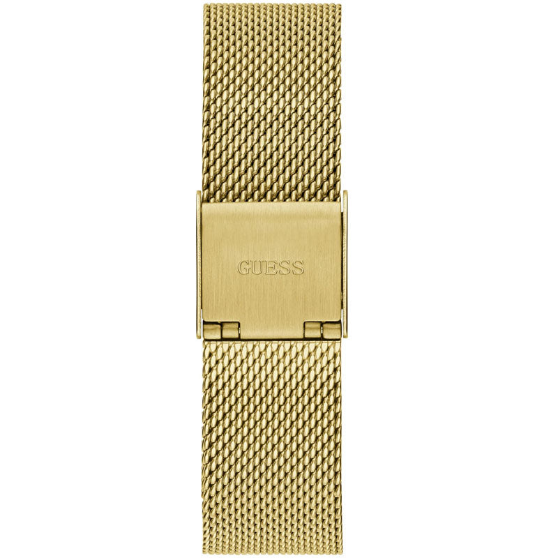 Guess Tapestry Diamonds Gold Dial Gold Mesh Bracelet Watch for Women - GW0354L2