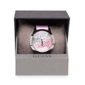 Guess Crush Crystals Silver Dial Pink Rubber Strap Watch for Women - W1223L1